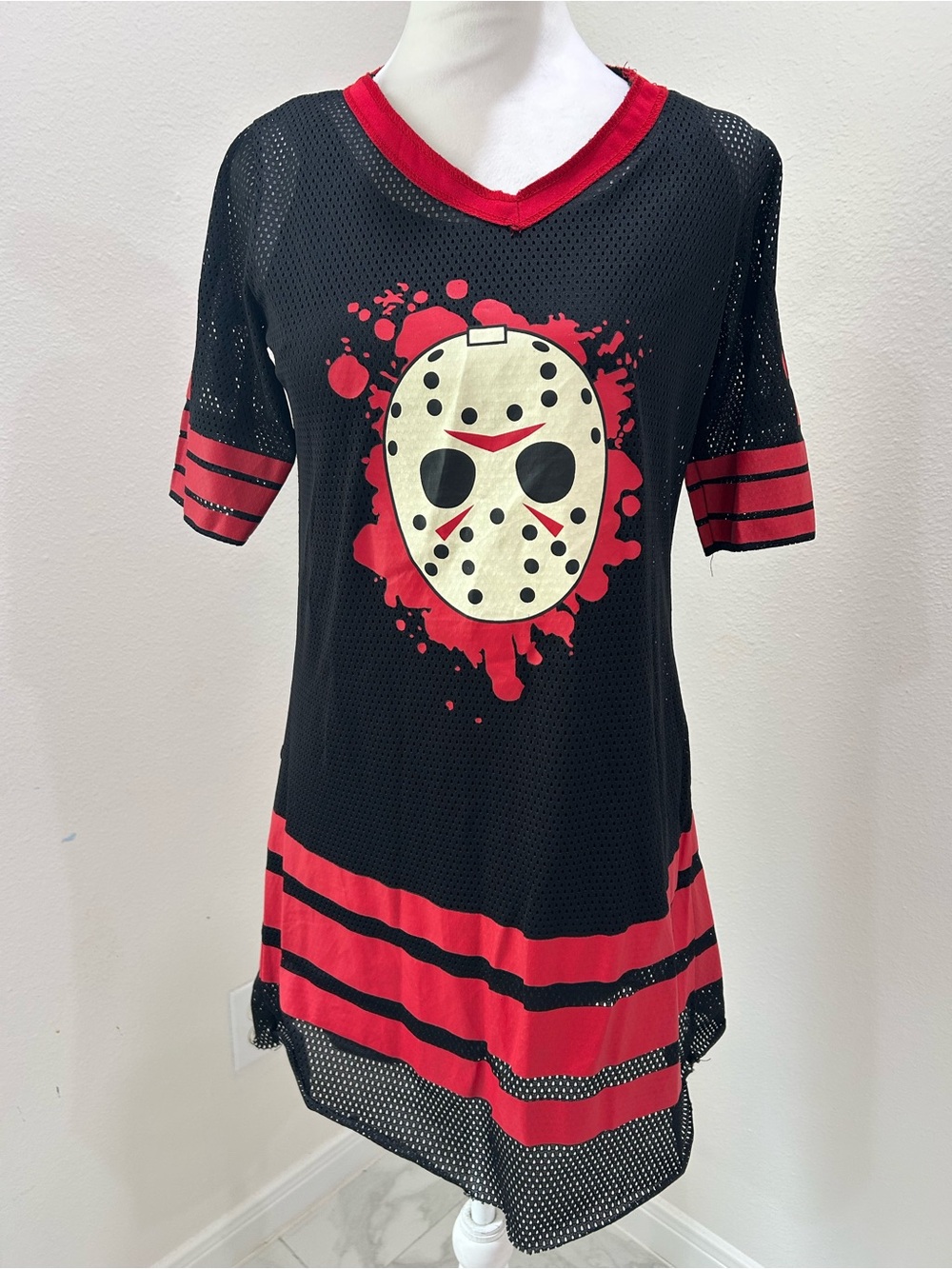 Friday the 13th Jason Vorhees Horror Mask Graphic Jersey Dress - Picture 5 of 9
